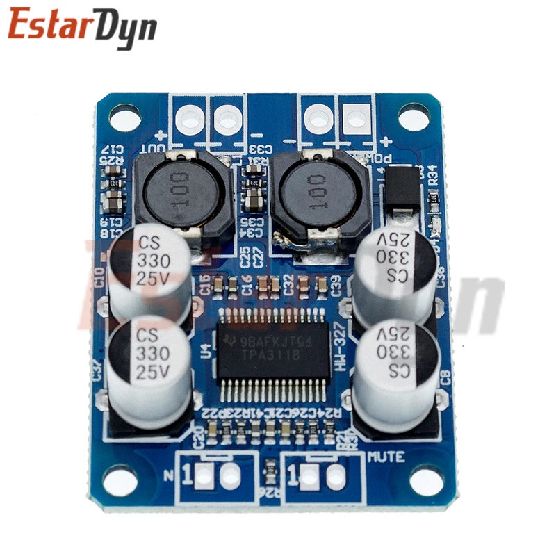 TPA3118 60W 32Pin Chip Original DC 12V-24V Mono Digital Audio Power Amplifier Board Amp Module