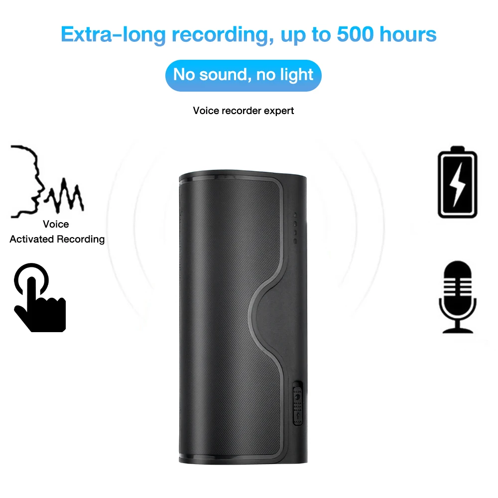 Professional Mini Voice Recorder Sound Activated Dictaphone HD Noise Reduce Recording For Lectures Meeting Portable MP3 Player
