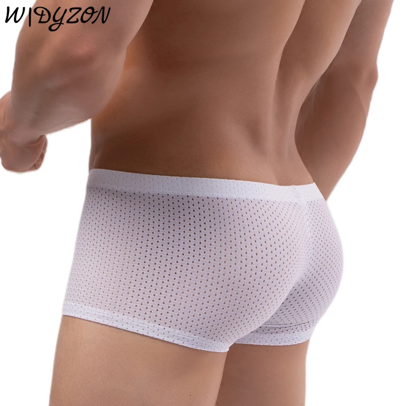 Men's Panties Male Underpants Man Sexy Mesh Shorts Boxers Underwear Breathable Ropa Interior Hombre Boxershorts Mens Soft Boxers