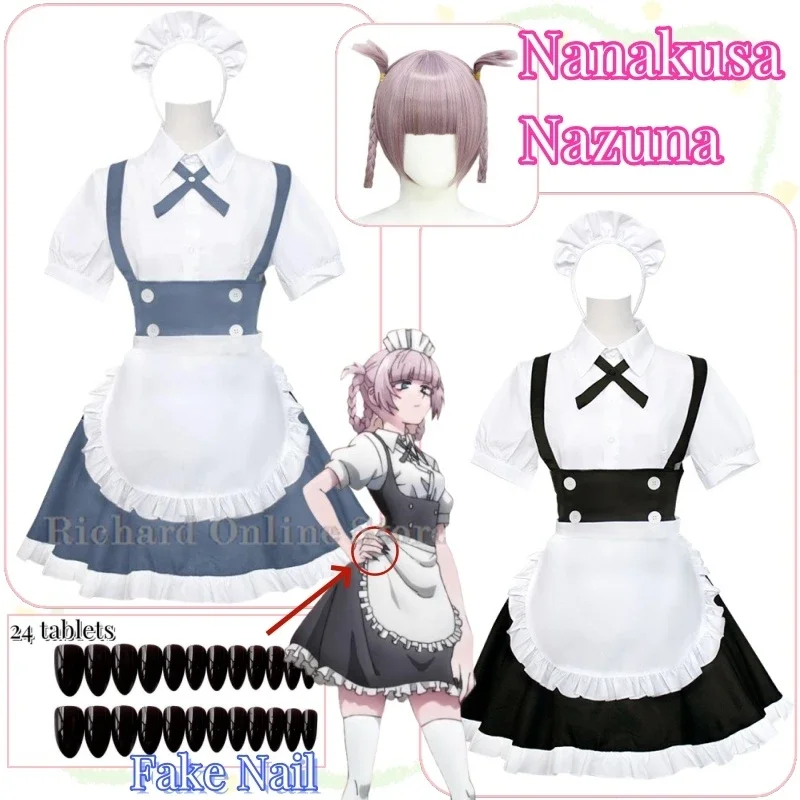 Nanakusa nacutting anime call of the night maid dress cosplay costume top skirt apron woman party cosplay costume set