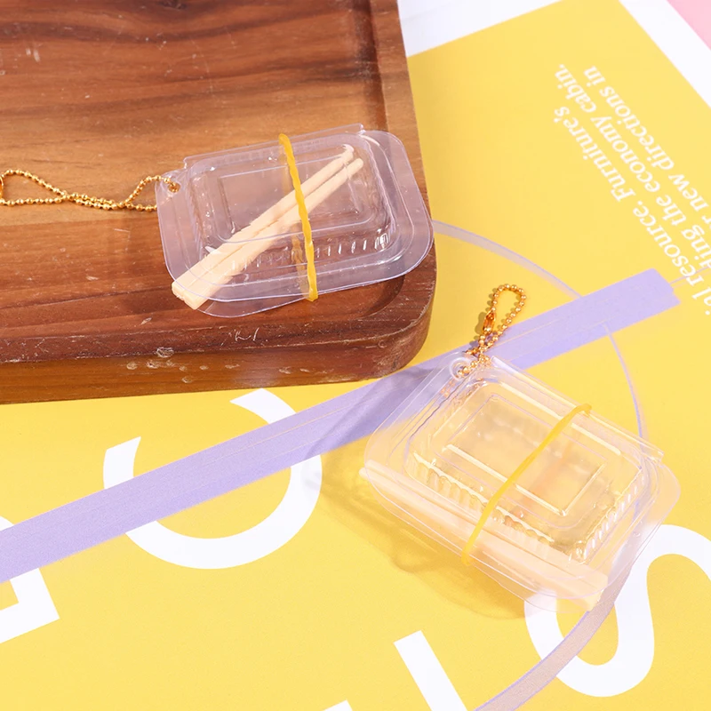 2pcs 1:12 Dollhouse Disposable fast food box + chopsticks For Doll House Decor