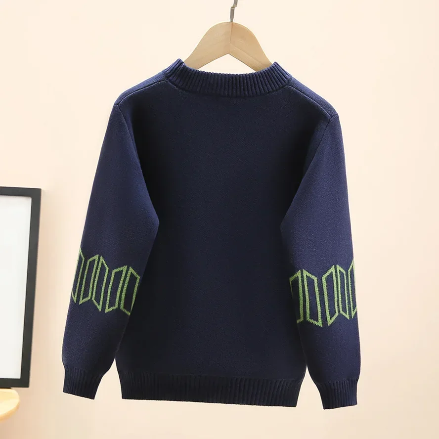 

Children's Sweater Autumn Winter Fashion Knitted Pullover Boys Warm Sweaters Long Sleeve Kids Tops 5-14 Years Teens Boy Clothes