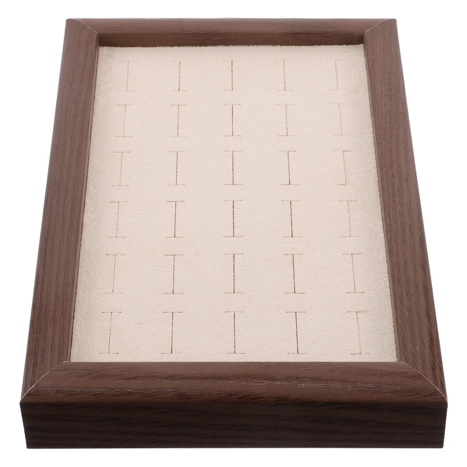 Wood Color Ring Storage Box Girls Necklace Holder Jewelry Organizer Tray Jewelery Trays Suede Display Pendant