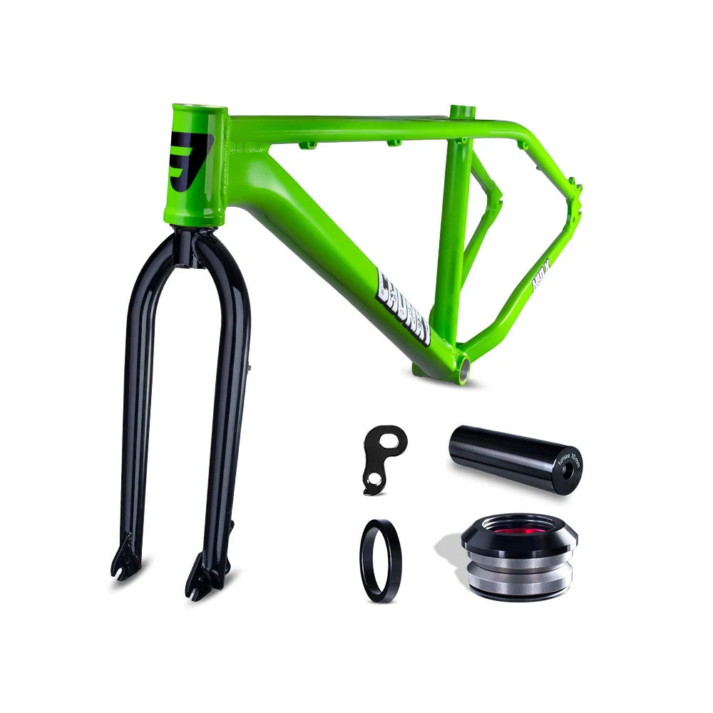 Funsea Bike Frame Set 27.5 Inch Alloy 6061 with Chromoly Fork BMX Cruiser Wheelie Stunt Chonky Free Headset Multi Color Hangers