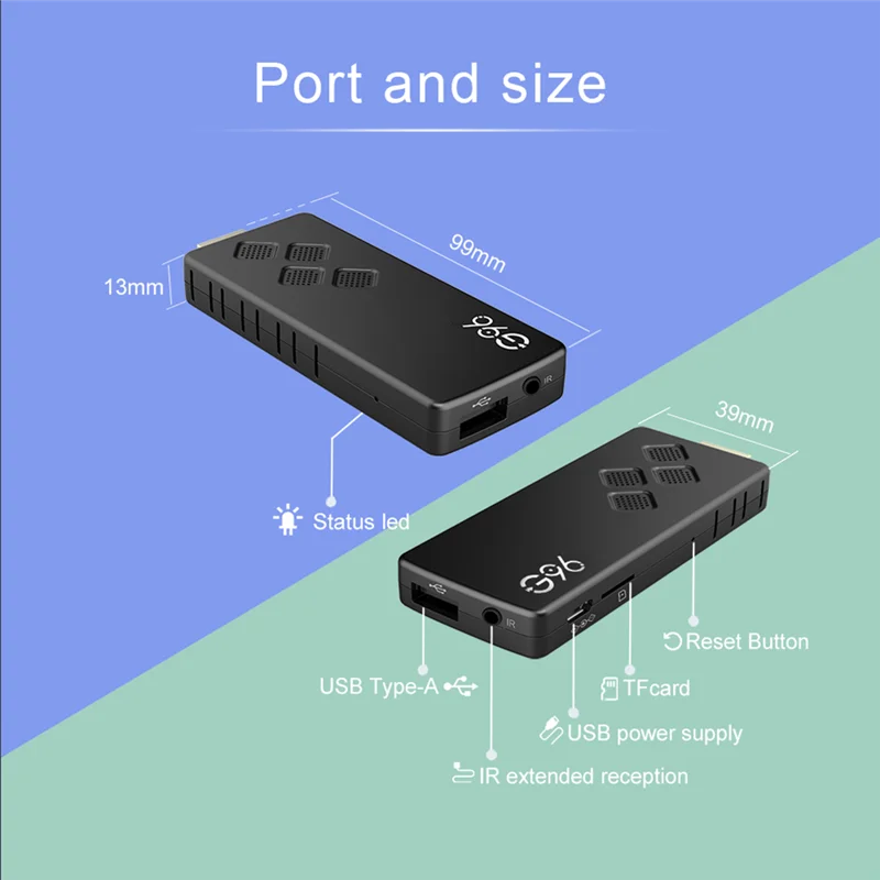 Лучшие предложения для G96 TV Stick Dongle 2 ГБ + 16 ГБ Android 10 Smart TV Box 2,4G и 5G WIFI Bluetooth Set Top Box Медиаплеер Простой в использовании B