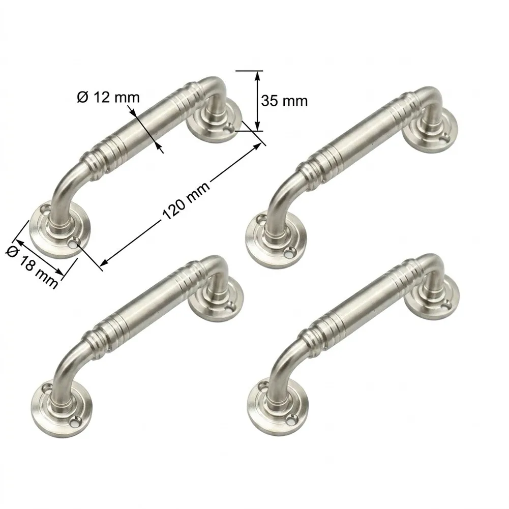 Door Hinge Pull Handle Made of High Grade Stainless Steel 120mm Length for Cabinet Door Installation Silver Finish