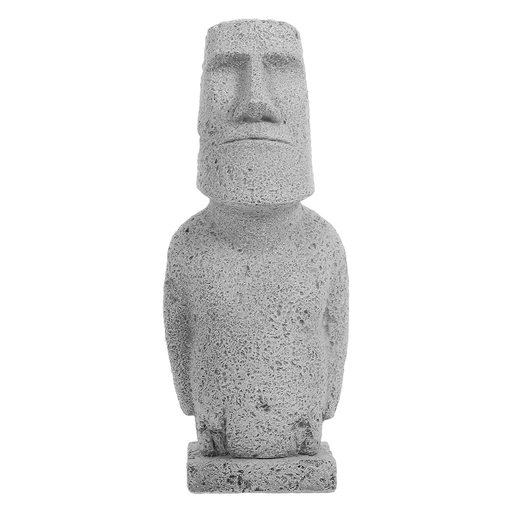 

Miniature Moai Statue Home Decor Aquarium Landscaping Stone Craft Island Moai Sculpture Garden Decoration Small Stone Figurines