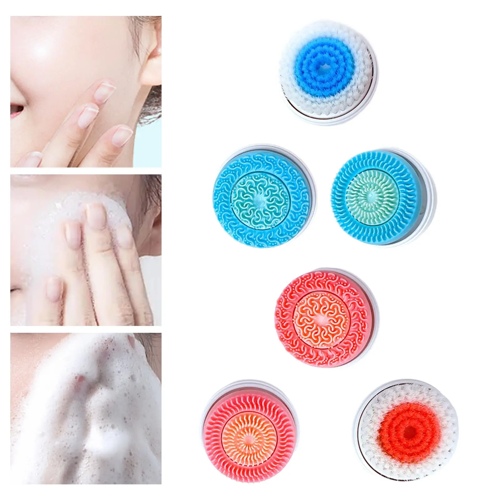 3 Pieces Facial Cleansing Brush Heads, Exfoliating Wash Face Facial Exfoliator Head for Powered  Devices Women Girl Oil