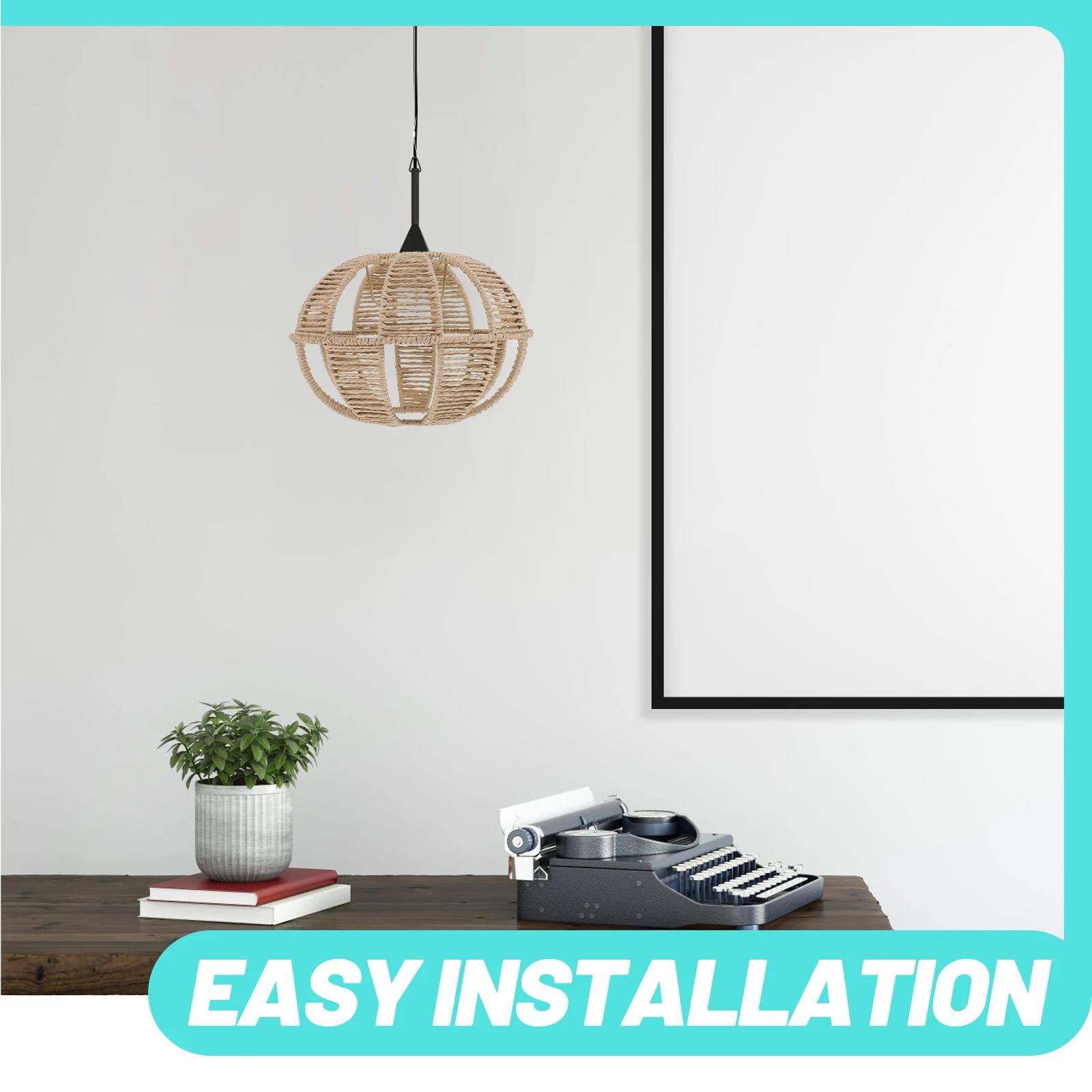 

Rope Lampshade Ceiling Light Shade Woven Rattan For Indoor Decor Chandelier Lighting Supply Solar Lamp