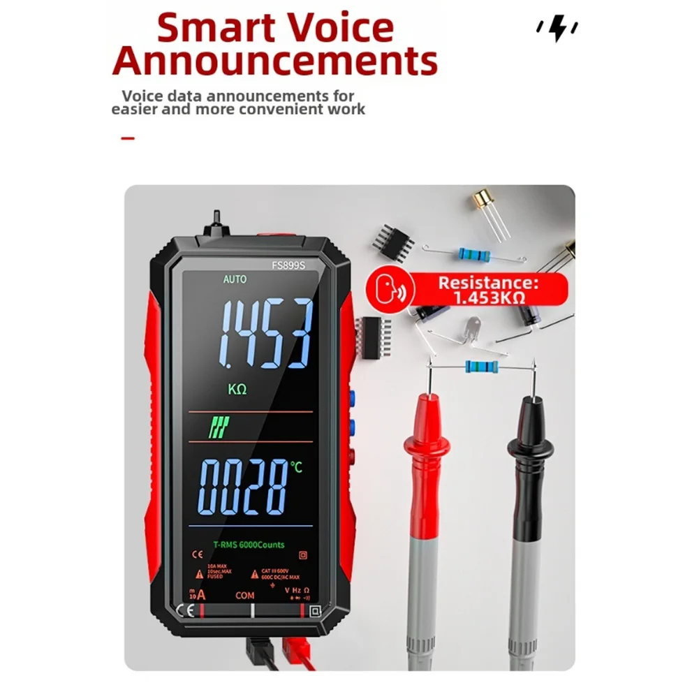 FS899C قابلة للشحن 4.8 بوصة شاشة كبيرة 6000 التهم الذكية الرقمية المتعددة السيارات المدى السعة أوم هرتز ديود لايف الاختيار #5