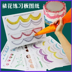 23pcs/set Cake Icing Piping DIY Practice Drawing Board Template Paper Decor Practice Template Paste Fondant Decorating molds