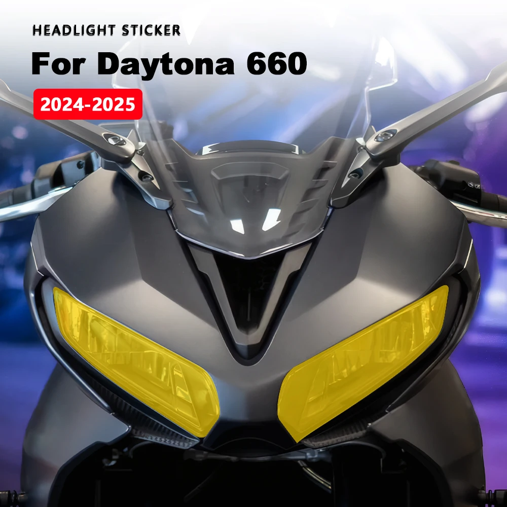 

Для Daytona 660 Daytona 660 2024-2025 прозрачные наклейки на фары мотоцикла, красочные наклейки на фару мотоцикла, модифицированные аксессуары