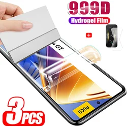 Suave Película de Hidrogel Poco F5 Pro F4 GT Protector pantalla Poco X5 X4 GT Glass Poco X3 M4 Pro 5G película de Hidrogel Poco M5S M5 frontal y película de cámara Poko X3Pro X4Pro protectores de pantalla Pocco F3 F4GT