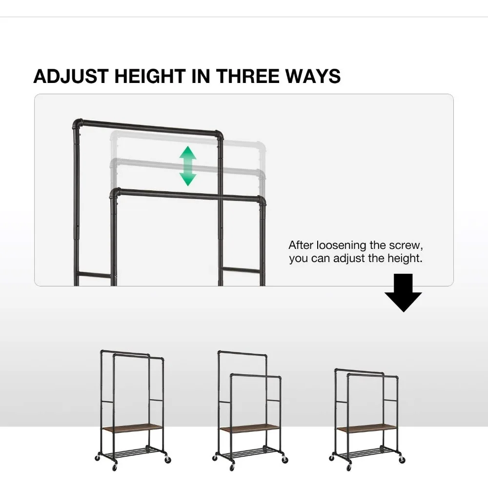 GREENSTELL-Prateleira de roupas com prateleiras, 39 "Garment Rack, 400lb Load Capacity, Sturdy Clothing Rack para pendurar roupas