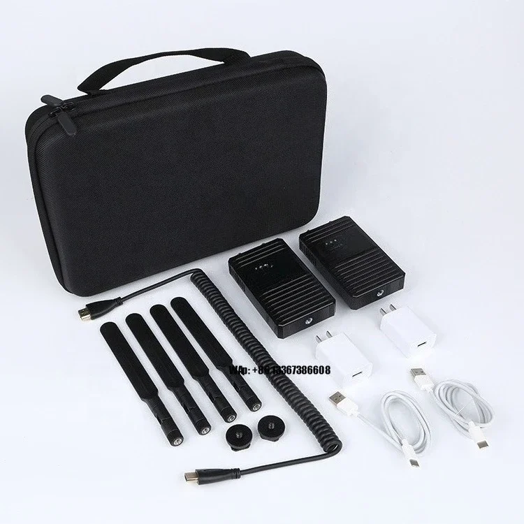 Extender 200m Video Wireless Transmitter Receiver NP-F Lithium Battery for DSLR HD Live Streaming UAV