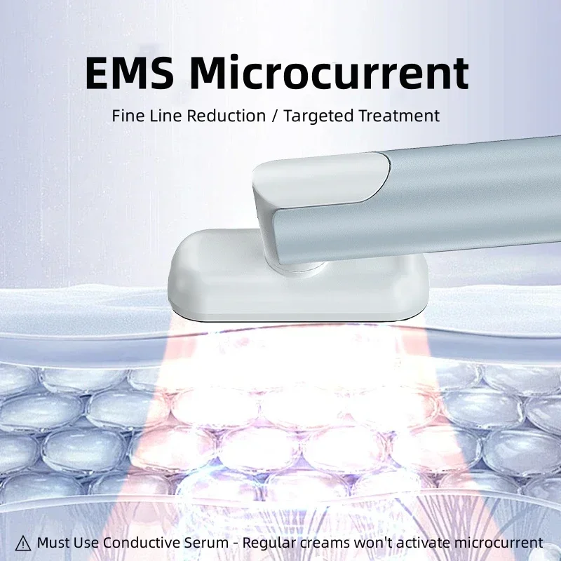 Varinha facial com luz vermelha, 7 cores, ems, microcorrente, dispositivo de levantamento facial, massageador de pescoço, aperto da pele, cuidados com a pele, ferramenta de beleza