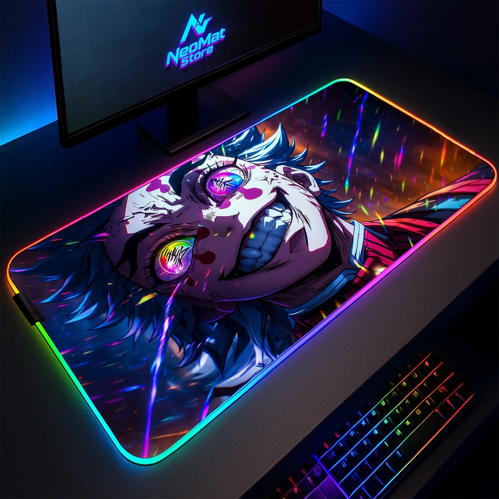 

Коврик для игровой мыши RGB LED, аксессуар в стиле аниме, ковер, коврик для ПК с подсветкой, 1000x500 мм, резиновые игровые коврики, нескользящий коврик для геймера, 1200x550 мм
