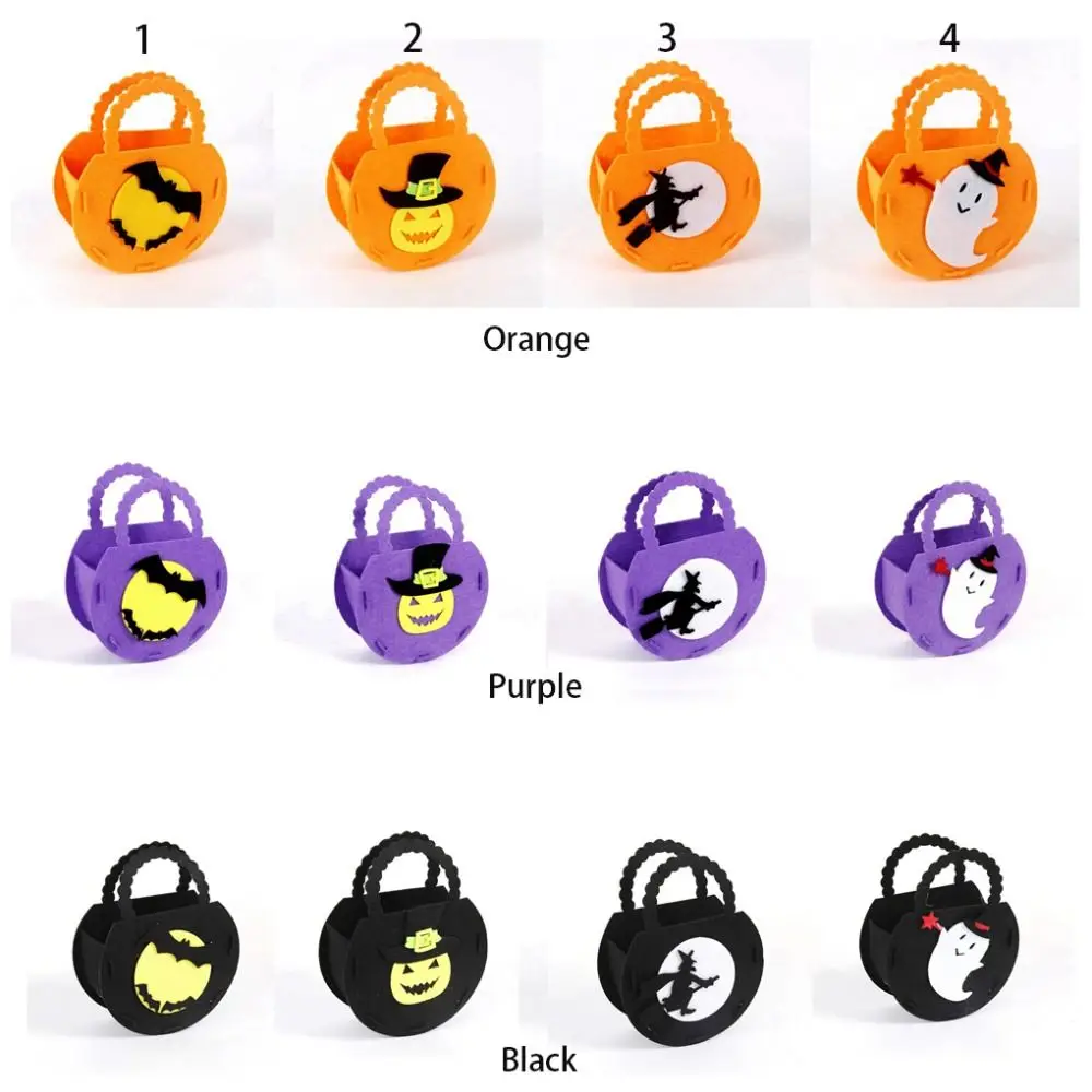 Borsa fantasma di Halloween in tessuto Non tessuto Cute Bat Pumpkin Bucket feltro panno the Witch Bat Candy Bag evento & Party