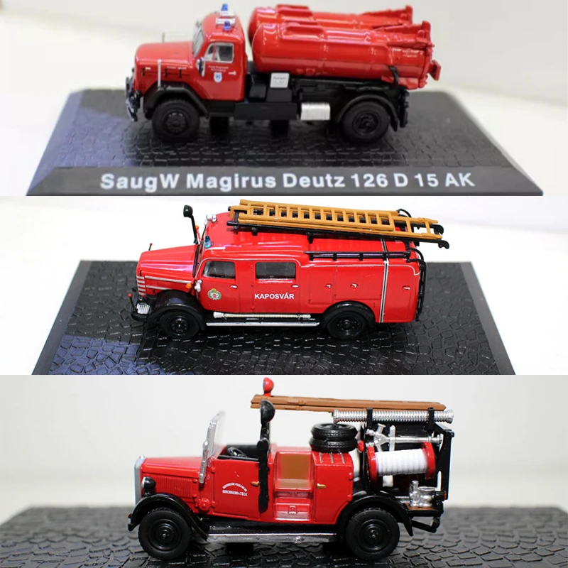 Diecast escala 1:72 motor de bombeamento de água escada caminhão simulação modelo de carro decoração brinquedo coleção lembrança presente exibição