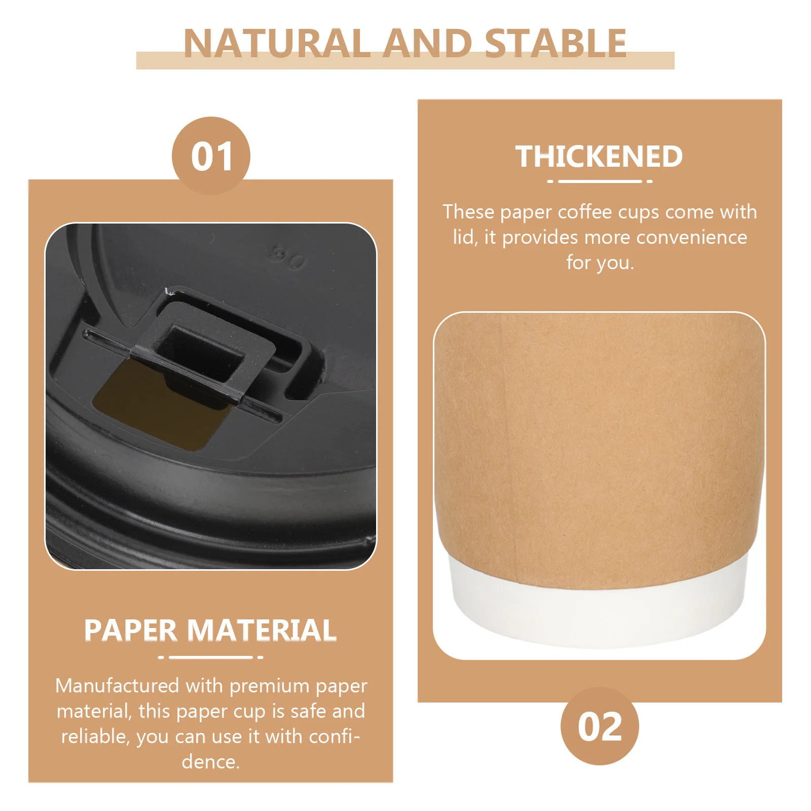 

50Pcs Disposable Beverage Cups Premium Paper Coffee Cups for Milk Tea Fruit Juice Portable Convenient Drinking Cup for Home