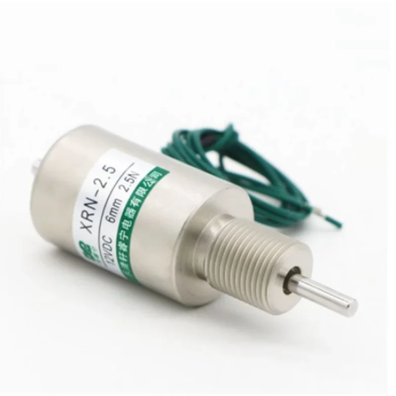 DC tubular electromagnet solenoid coil tube push pin type DC 12V 24V XRN-2.5 Stroke 6mm 14W Suction 250g Retention force 350g