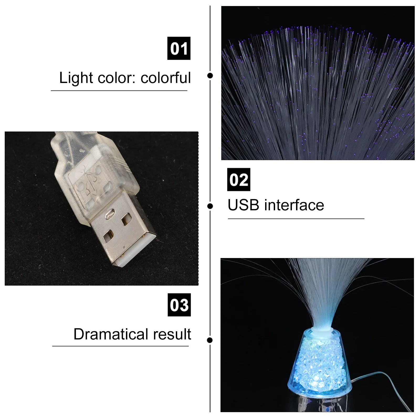 

Fiber Lamp Rgb Led Desktop For Home Decor Bedside Table Night Lamp Optical Light Optical Fiber Light Decor