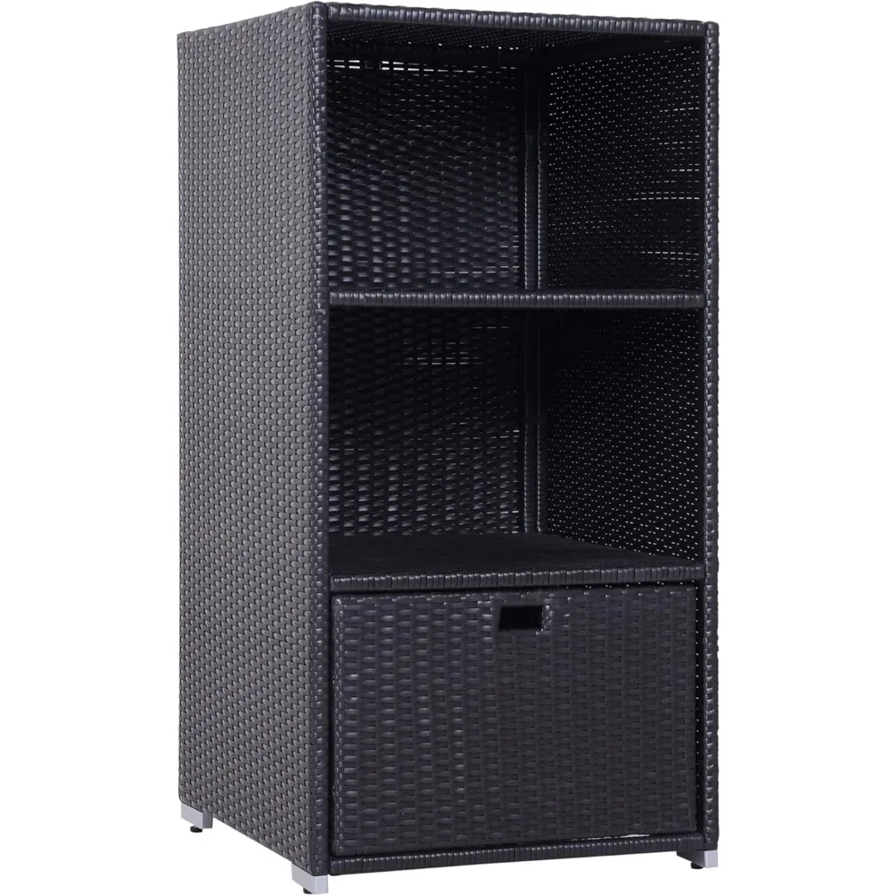 

Valet Pool Towel Rack, Waterproof PE Plastic Rattan Wicker Storage Organizer, Indoor Outdoor Spa, and Hot Tub Accessory Storage