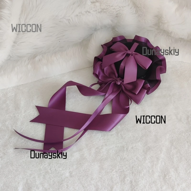 Gothic Lolita BlackPurple Rose Headdres ElegantHat Lace Gloves Hair Ribbons Victorian Dark Romance Accessories Halloween/Cosplay