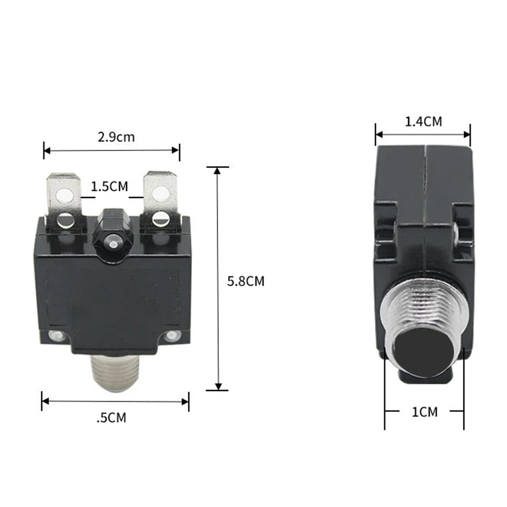 20A Reset Circuit Breaker for Generator Thermal Switch with Push Button Reset for Overload Protection in Black