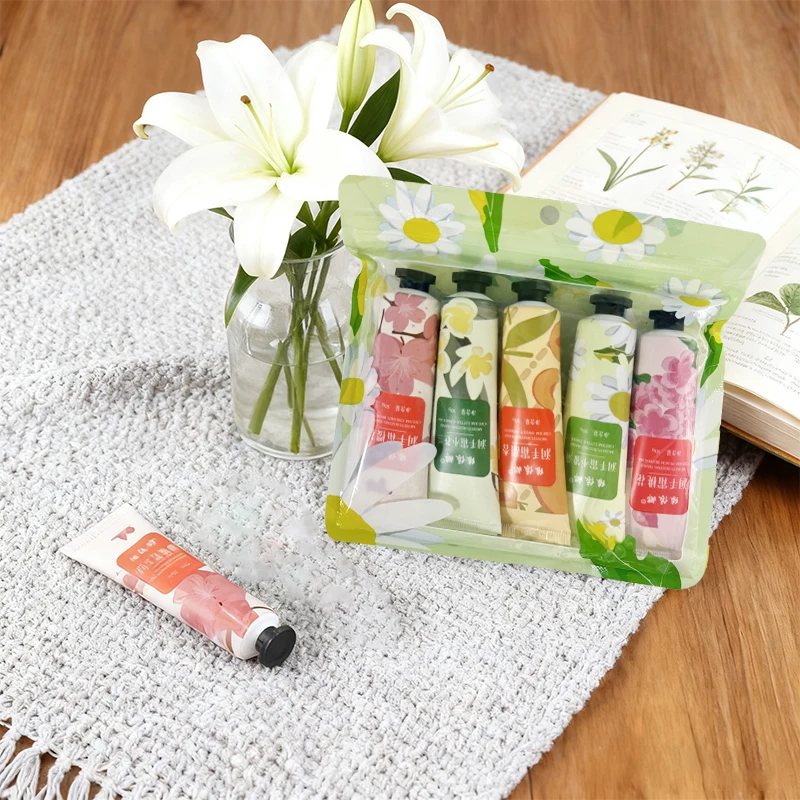 5 Stück Handcreme, 5 verschiedene Geschmacksoptionen, 24 Stunden feuchtigkeitsspendend, feuchtigkeitsspendend und pflegend Hände, feuchtigkeitsspendend und feuchtigkeitsspendend