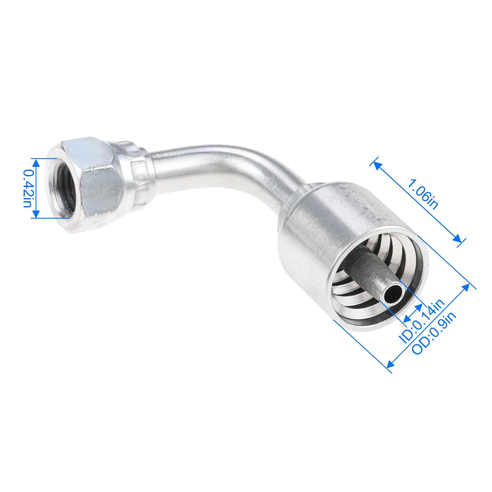 10 PCS 90° Hydraulic Hose Fittings for 1/4