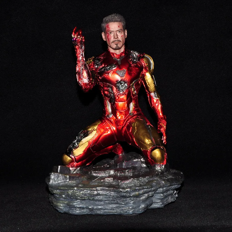 

The Avengers Endgame Anime Figure Tony Stark Iron Man Mk85 Infinite Collection Snap Finger Collection Statue