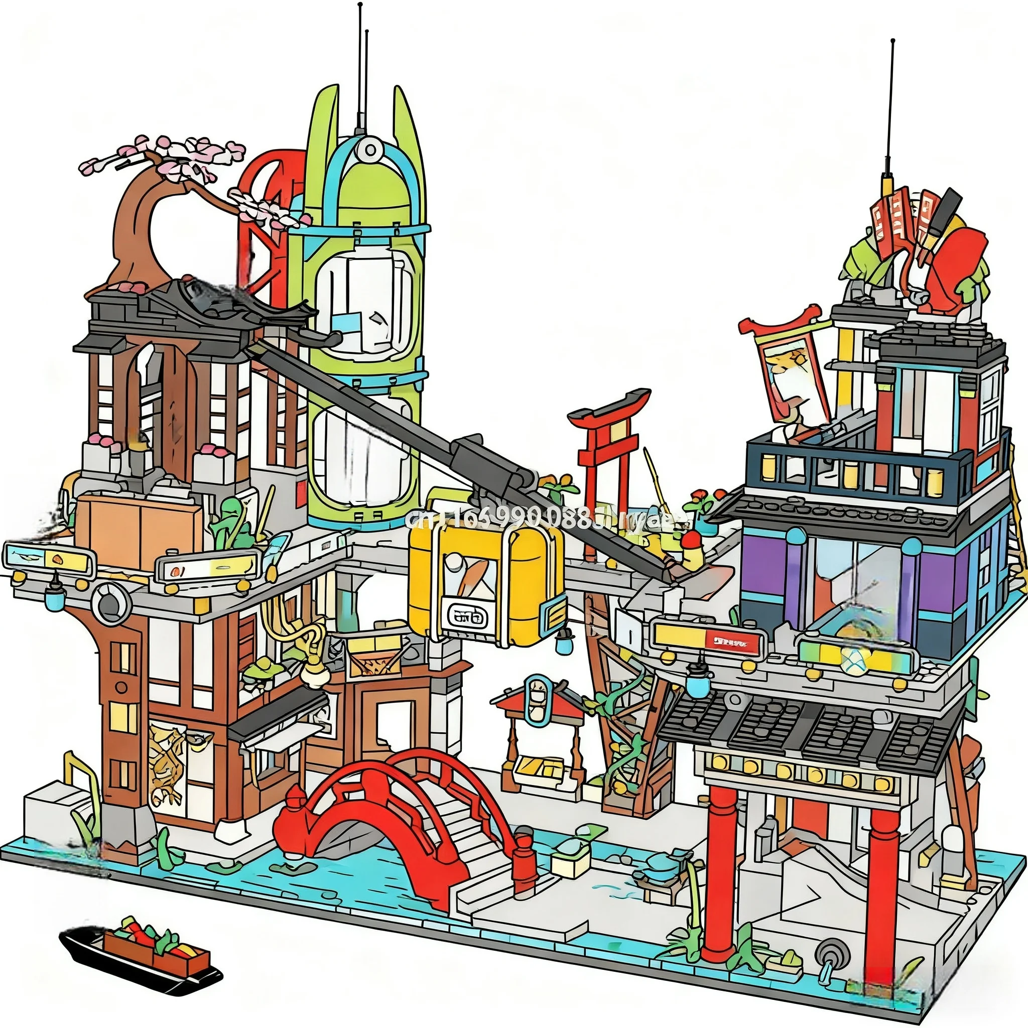 

Special offer 6163 pieces of city market city garden building blocks bricks birthday Christmas gift toys