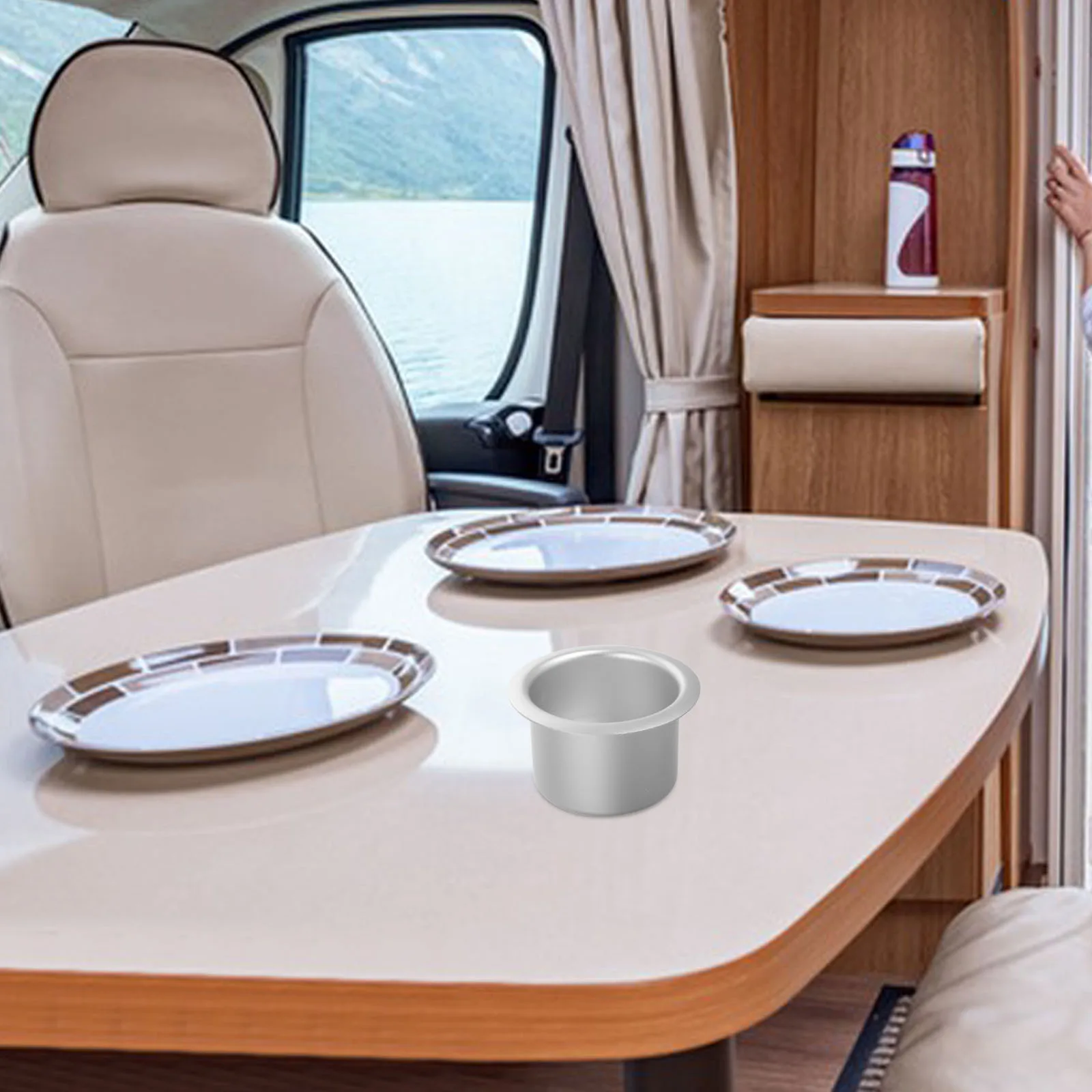 

Durable Aluminum Cup Holder for Rv Boats Cars Tables Anti-Slip Stable Easy Install Car Interior Accessory Armrest Cup Holder