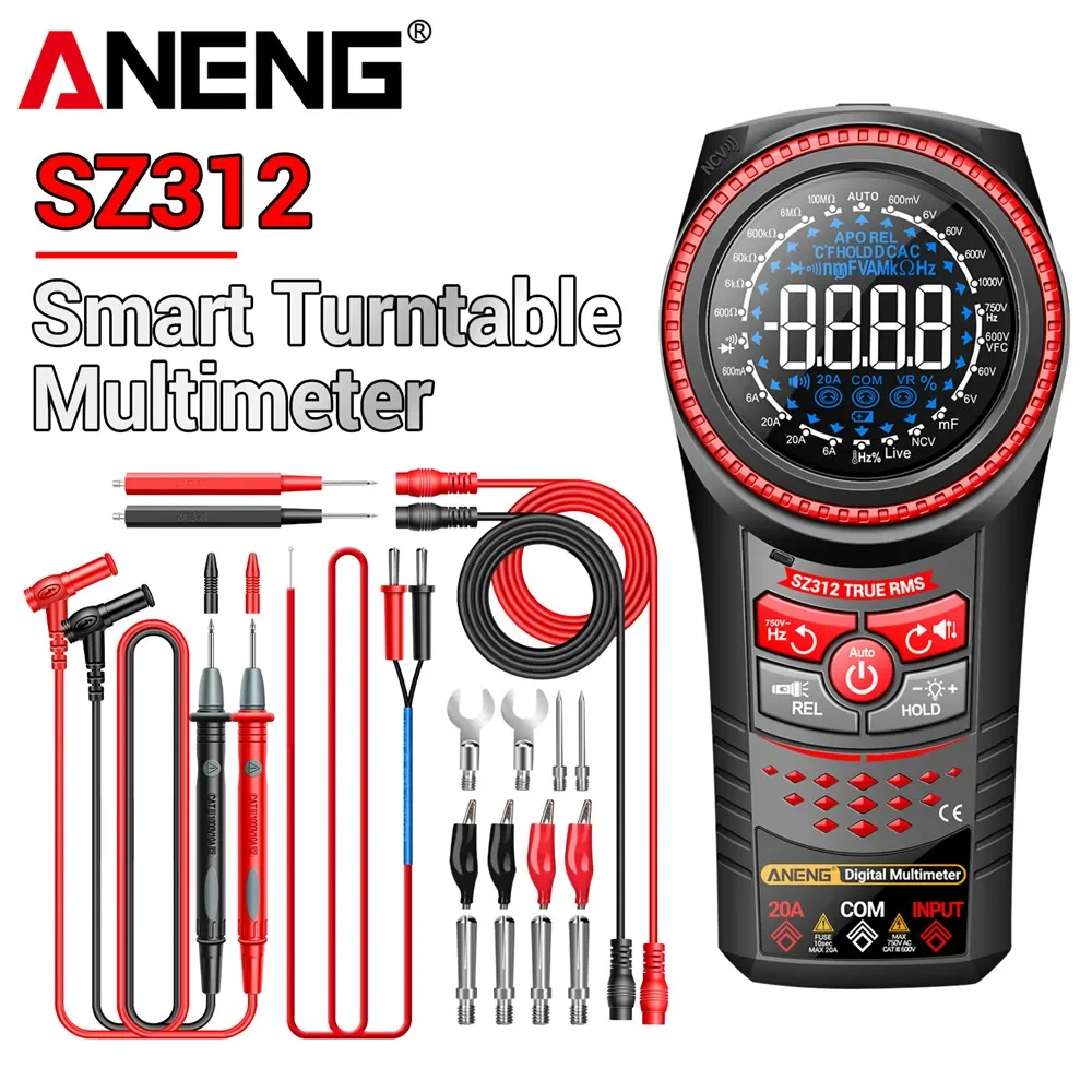 Digital Multimeter Turntable Tester ANENG SZ312 Smart NCV Voltage Induction AC/DC Current Multi-function Electrician Repair Tool
