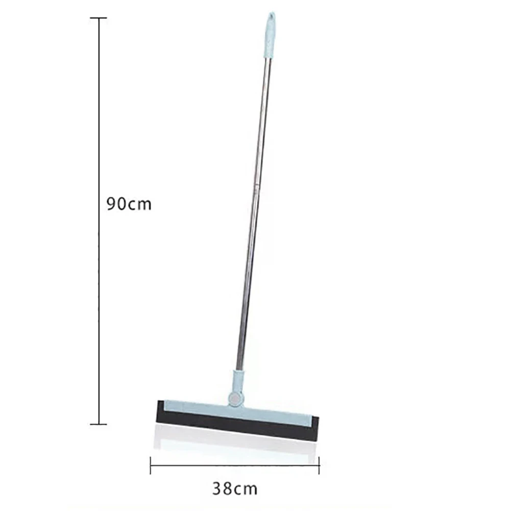 Long Handle Floor Squeegee Floor Squeegee 180 Degree Adjustable Floor Wiper Heavy Duty Household Broom Blade for Floor Tile Hair