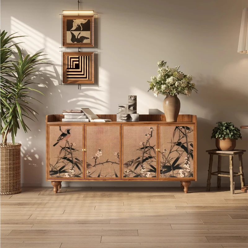 

side cabinet, antique door cabinet, living room, bedroom storage locker, integrated side cabinet against the wall