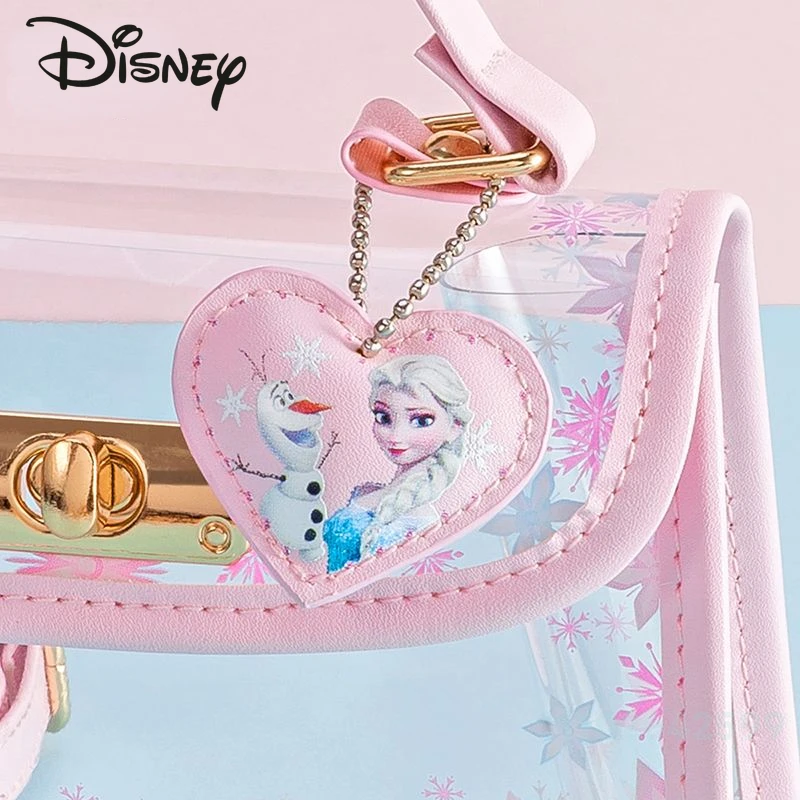 Disney lód i śnieg romans nowa dziecięca torba Crossbody modna wysokiej jakości torba do przechowywania przezroczysta torebka Cartoon Girl