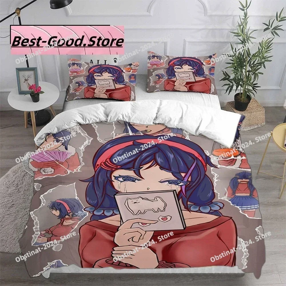 Kawaii girl Game MiSide Bedding Set Quilt Bed Cover Comforter Duvet Cover Pillow Case 3 Pieces Sets Teenagers Children's Gifts
