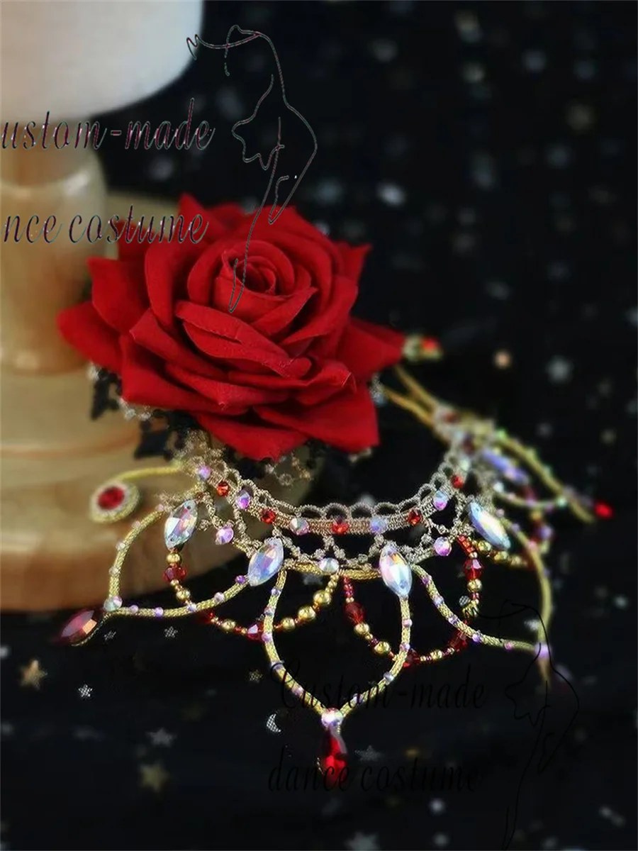 Rote Rose Blumen Kopfschmuck Haarschmuck Mädchen Ballerina Kopfbedeckung Don Quijote oder Paquita Kopfbedeckung