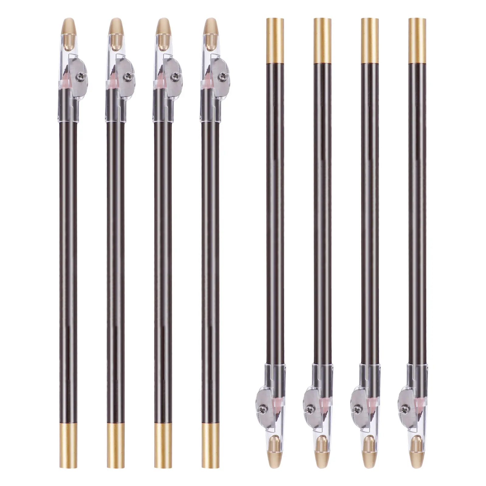 8Pcs Waterproof Anti-Sweat Eyebrow Pencil with Sharpener Lightweight Compact Design for Eyebrow Eyeliner Eye Shadow Open Corner