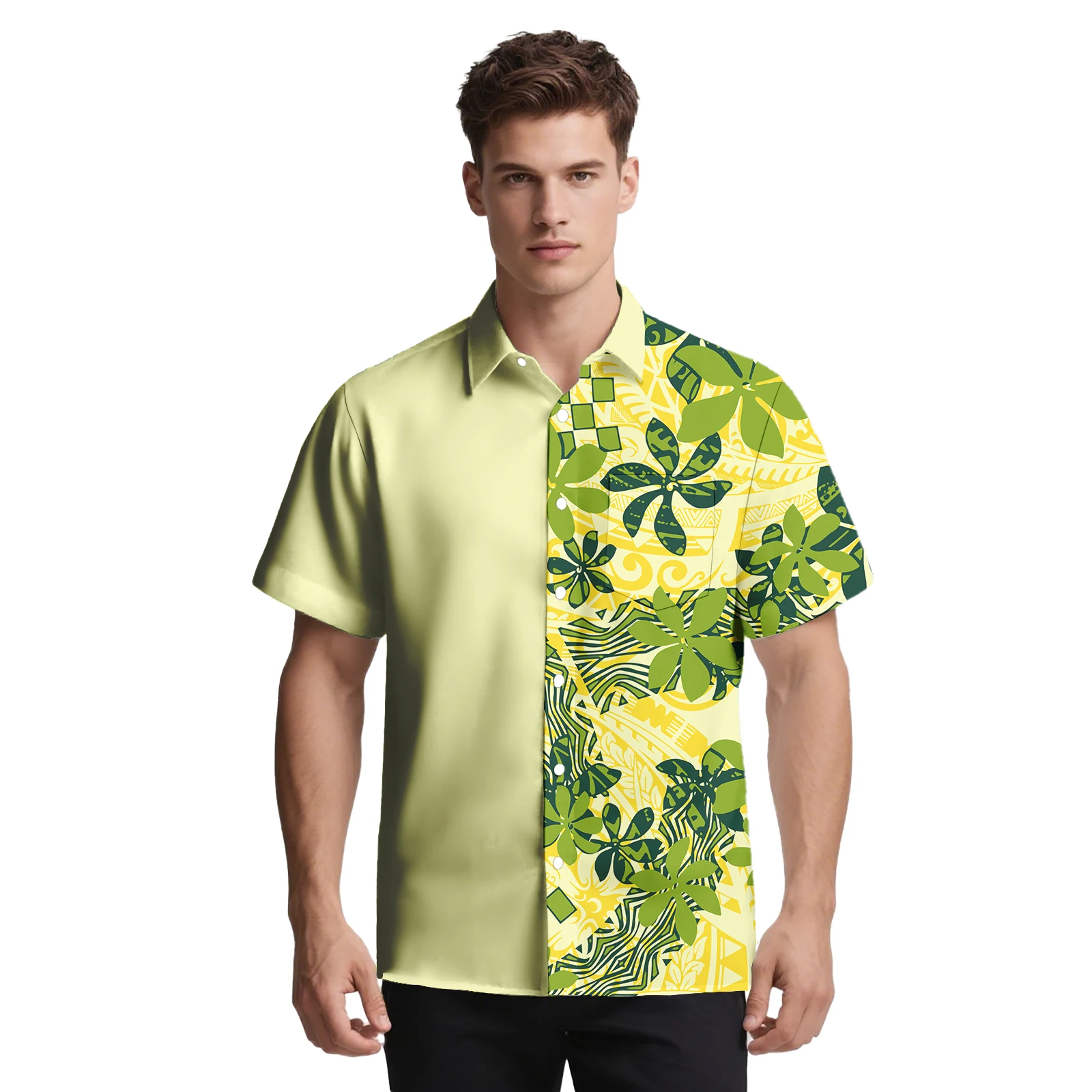 أحدث تصميم لعام 2026، صورة مخصصة، ملابس رجالية غير رسمية، نمط قبلي ساموا، جيب للرجال، قميص هاواي ألوها، قميص بولينيزي للرجال #5