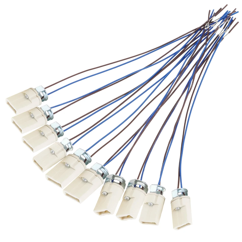 G9 Light Bulb Socket Ceramic Lamp Base Holder Connector 25cm wire Led Halogen Light Lamp Bulb Holder Base