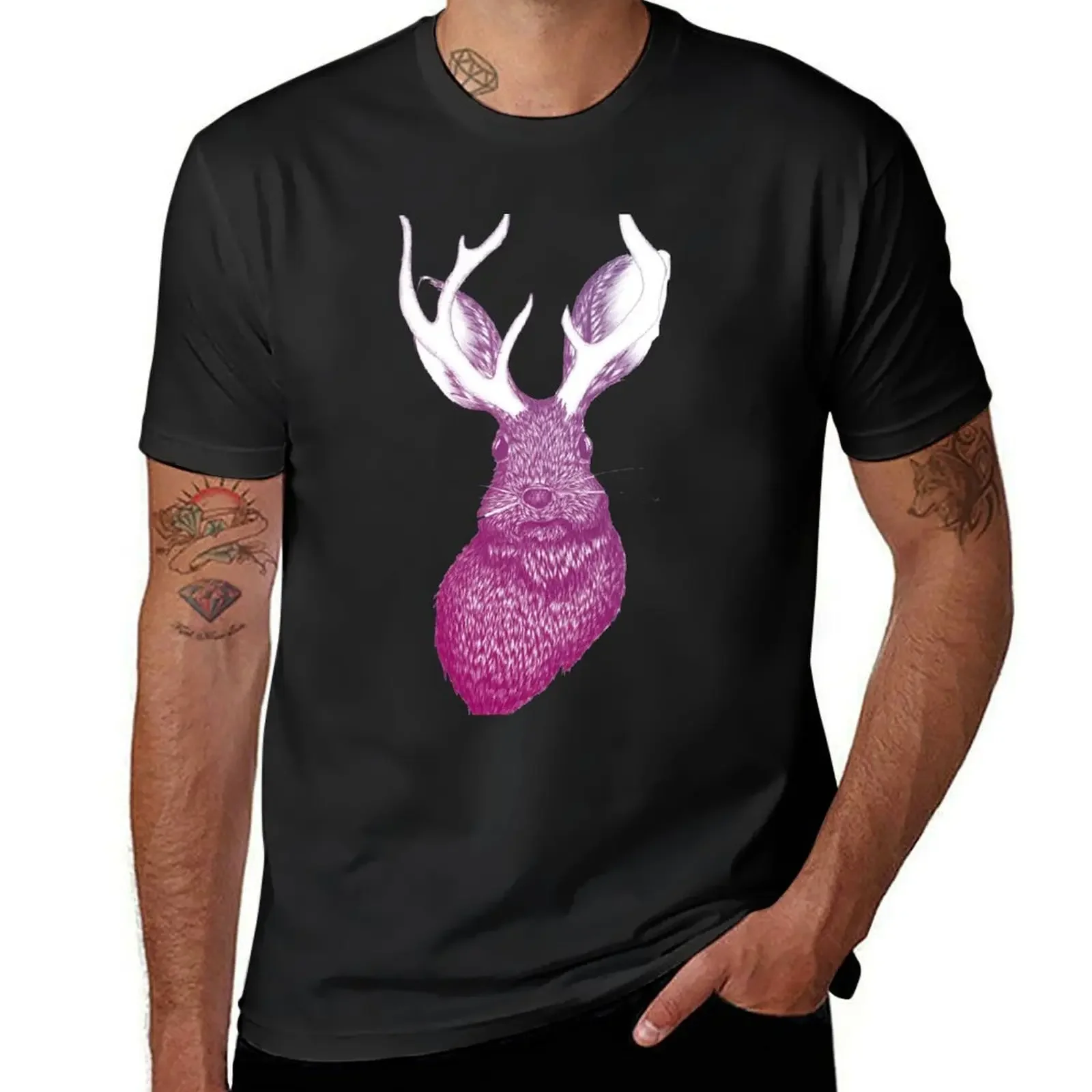 

Ombre Jackalope T-Shirt korean fashion summer tops graphic tee shirt Aesthetic clothing mens t shirt