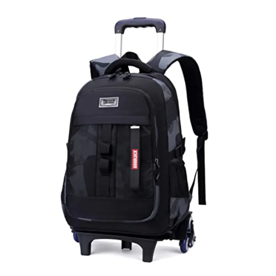 

Camo Boys Rolling Backpacks for School, Capacity Wheeled Bookbags Elementary School Bags Back Packs with 6 Wheels