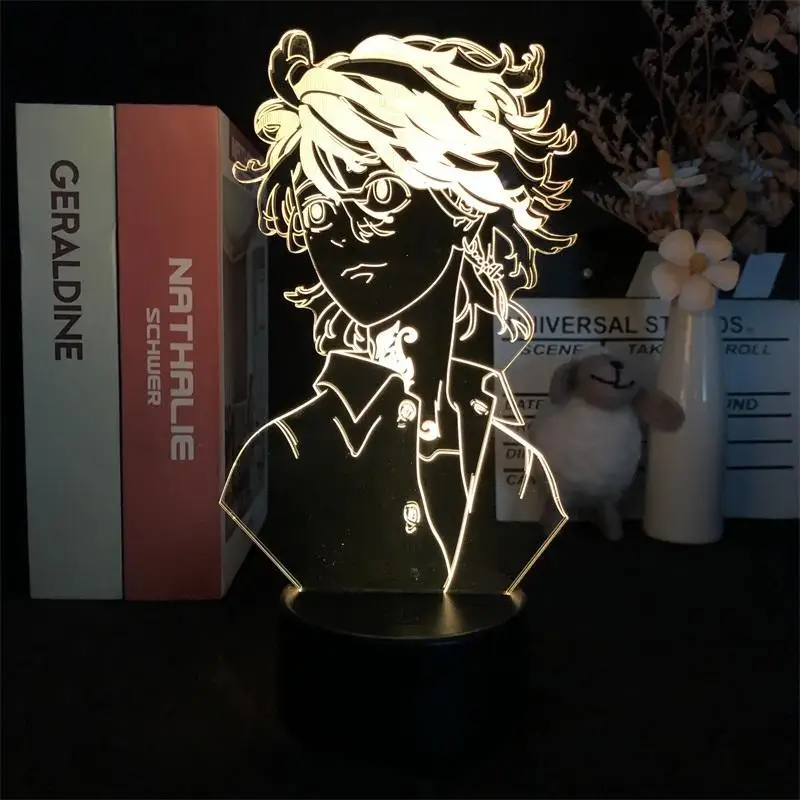 Hanemiya Kazutora 3D Night Light, Anime Tokyo Boys Nightlight, Lâmpada de mesa LED para projetor, decoração do quarto para crianças, presentes quentes, 7 cores