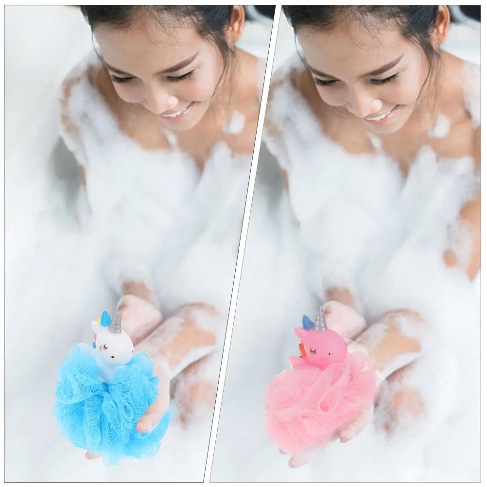 

2pcs Bath Scrubber Balls Exfoliating Body Cleaner Mesh Shower Net For s Unicorn Bathing Accessories Quick Dry Design Home