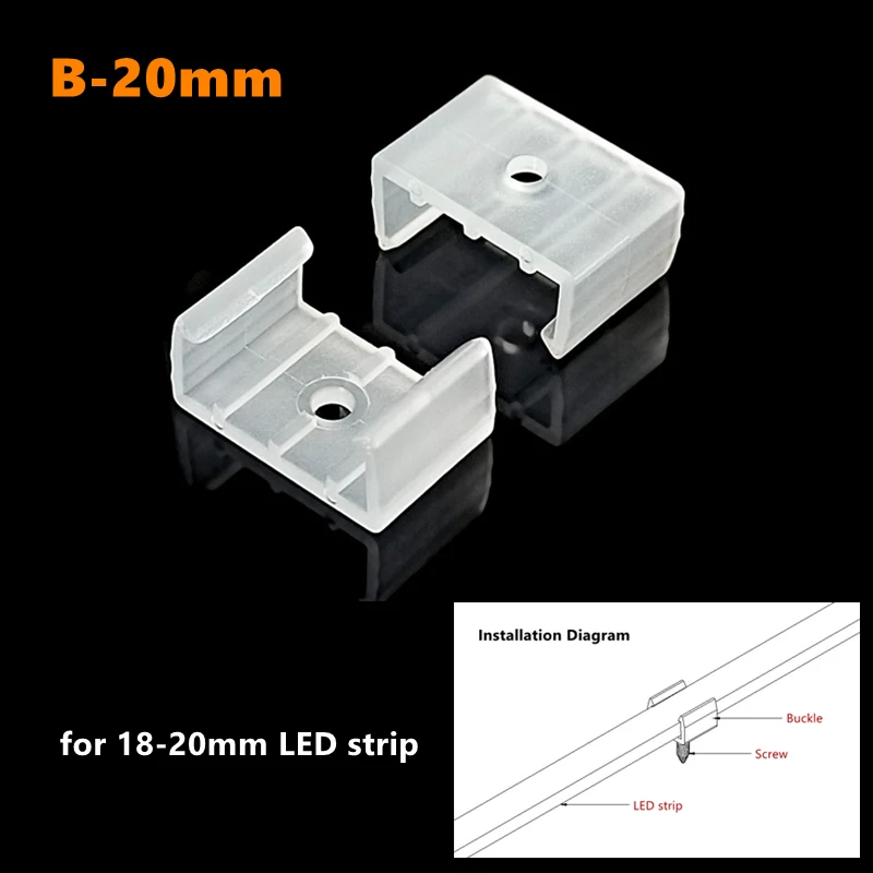 50-Pack LED Strip Light Clips – Waterproof PP Mounting Brackets With Screws For 5050/5730/2835 Strips 5050 LED Strip Clips 50-Pack LED Strip Light Clips – Waterproof PP Mounting Brackets With Screws For 5050/5730/2835 Strips 5050 LED Strip Clips