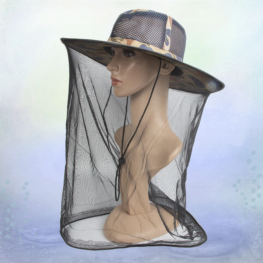 

Mosquito Hat Anti-mosquito Beekeeping Boonie Hats Grey Net Fishing Men and Women