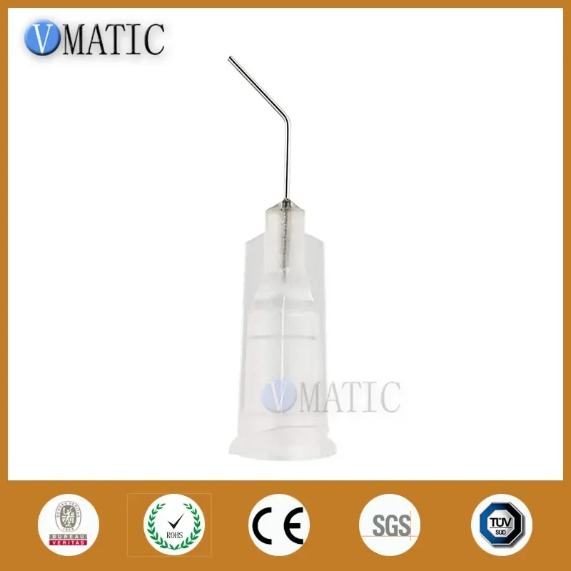 

Бесплатная доставка, 27 г, прозрачные 0,5 дюйма, изогнутые на 45 градусов насадки для дозирующих игл, тупые концы, насадки для дозаторов из нержавеющей стали